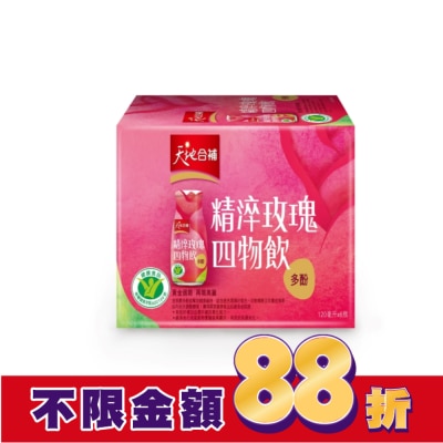 Quaker 桂格 天地合補精淬玫瑰四物飲120ml*6入
