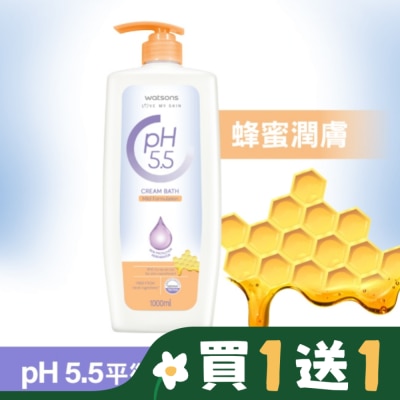 Watsons 屈臣氏 屈臣氏pH5.5蜂蜜潤膚沐浴乳1000ml
