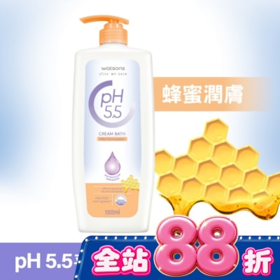 Watsons 屈臣氏 - 屈臣氏pH5.5蜂蜜潤膚沐浴乳1000ml image