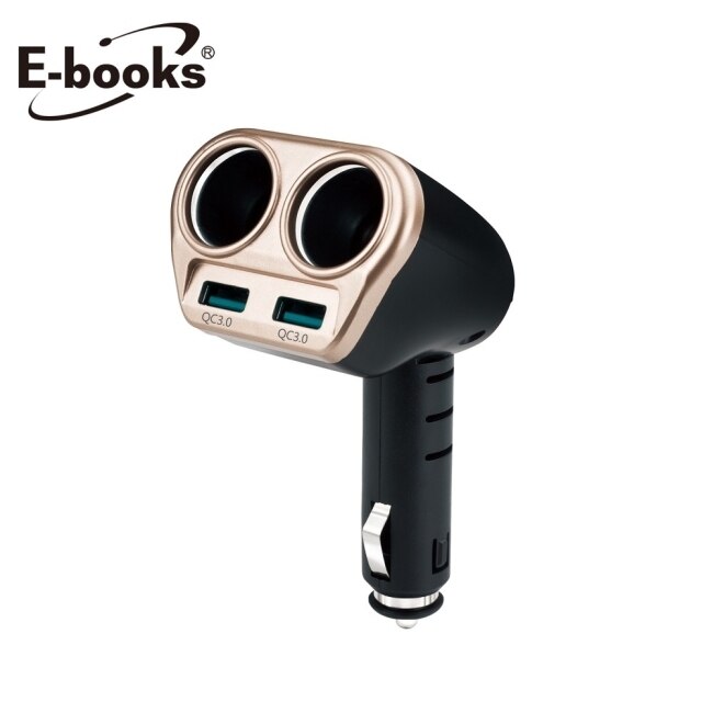 E-books B49 車用兩孔擴充+雙USB QC3.0充電器 image
