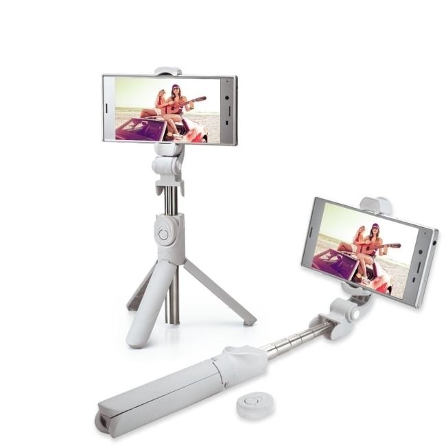 E-books N70 藍牙分離式遙控三腳架旅行自拍組-灰