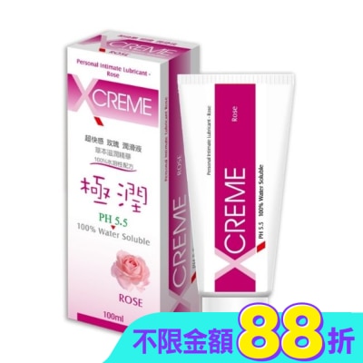 X-CREME - 超快感-玫瑰潤滑液100ml&nbsp;