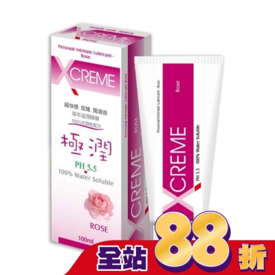 X-CREME - 超快感-玫瑰潤滑液100ml&nbsp;