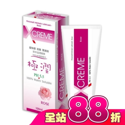 X-CREME - 超快感-玫瑰潤滑液100ml&nbsp;