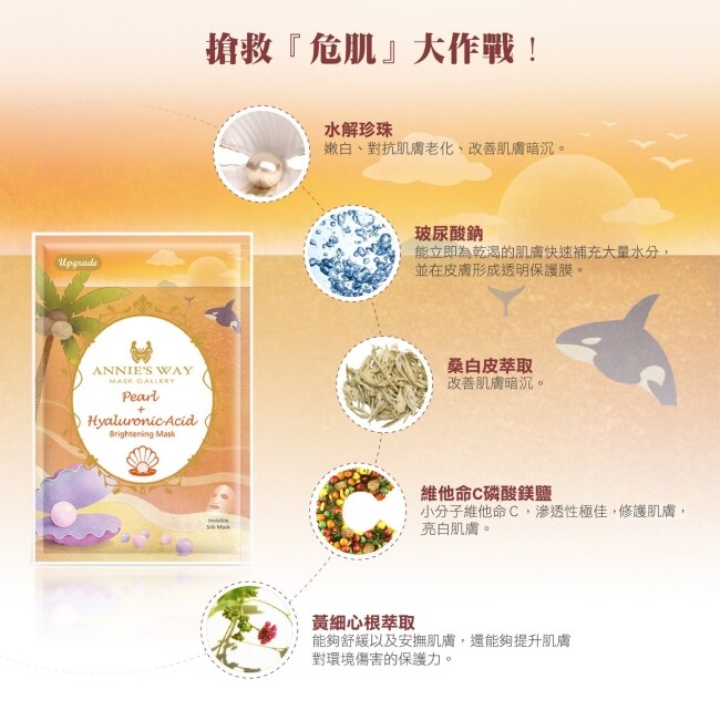 Annies Way 安妮絲薇 夢幻秘境系列 珍珠玻尿酸柔亮賦活面膜10片/盒