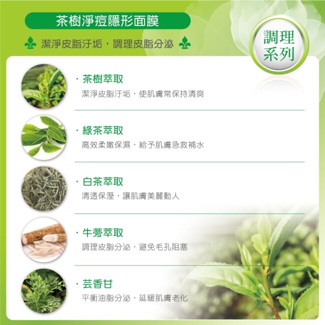 Annies Way 安妮絲薇 茶樹調理隱形面膜  10片/盒