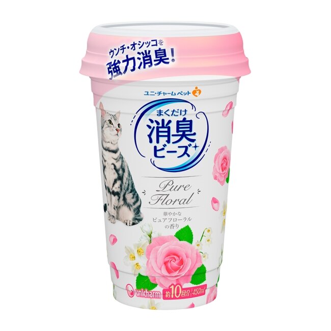 消臭大師 貓盆消臭粒-純淨花香 450ml(9罐/箱)-箱購