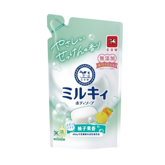 牛乳石鹼 牛乳精華沐浴乳補充包(柚子果香)360ML