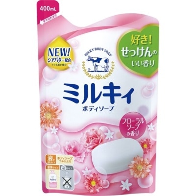 CLEAN牛乳石鹼 牛乳石鹼 牛乳精華沐浴乳補充包(玫瑰花香)400ML