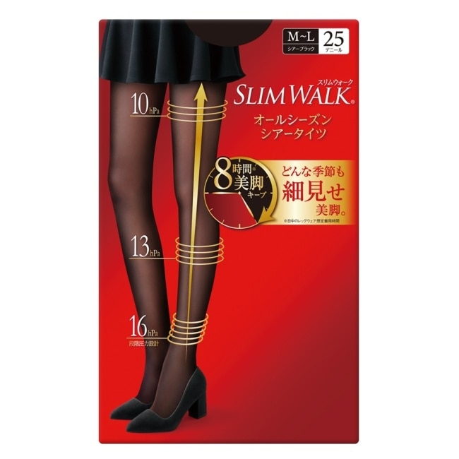 SLIMWALK超美腿 壓力褲襪(透膚)S-M