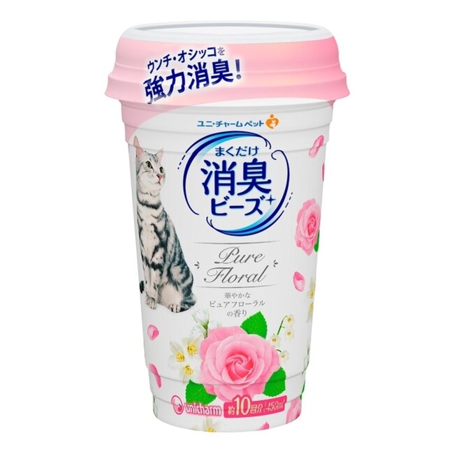 Unicharm Pet 消臭大師 貓盆消臭粒 純淨花香 (450 ml/ 罐)