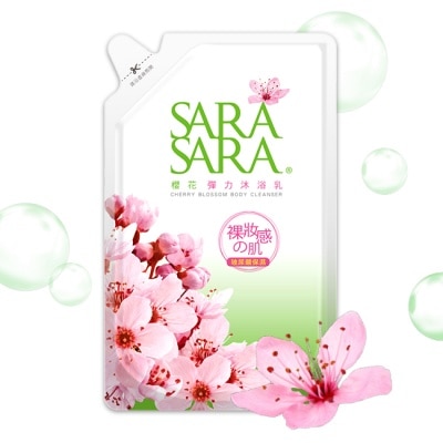 SARASARA 莎啦莎啦 莎啦莎啦-櫻花彈力沐浴乳補充包800g