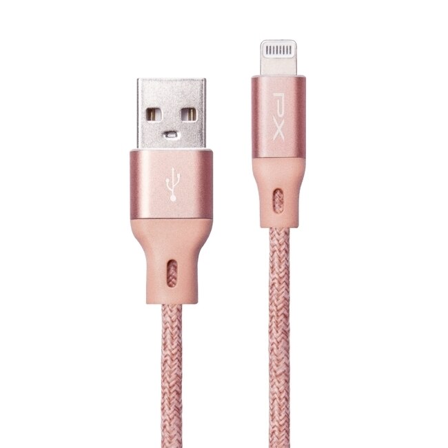 PX大通MFi原廠認證快速充電傳輸線1米(玫瑰粉)ULA100P