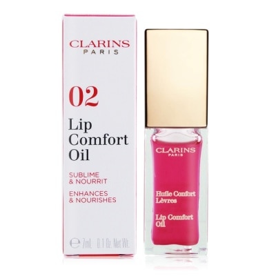 CLARINS CLARINS 克蘭詩 彈潤植萃美唇油#02 Raspberry 粉嫩覆盆梅(7ml)-國際航空版