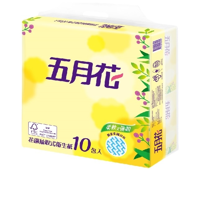 五月花花園版抽取式衛生紙100抽10包 image