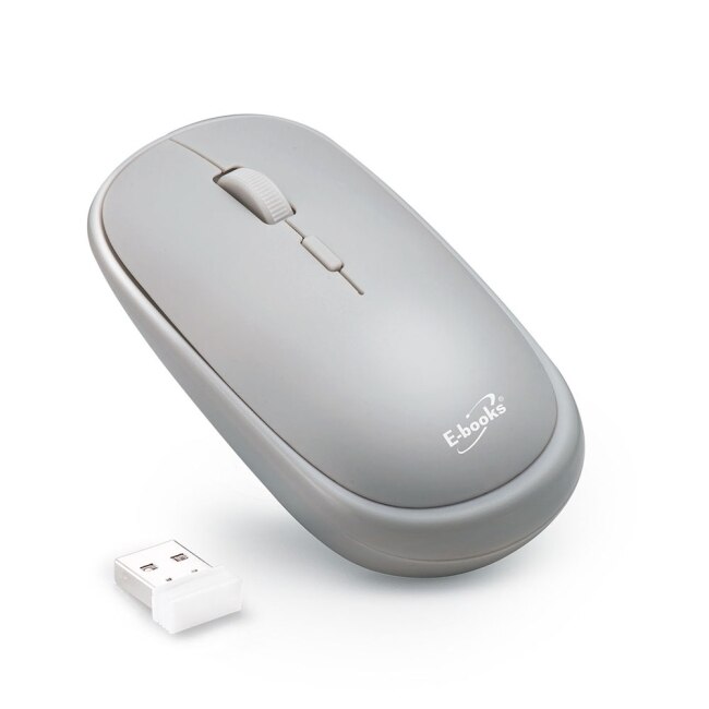 E-books M61 無印風超靜音無線滑鼠-灰