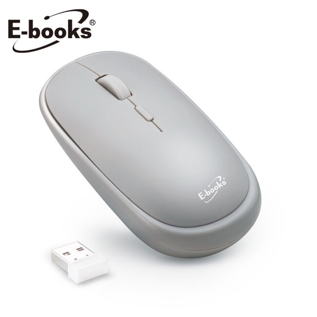 E-BOOKS E-books M61 無印風超靜音無線滑鼠-灰