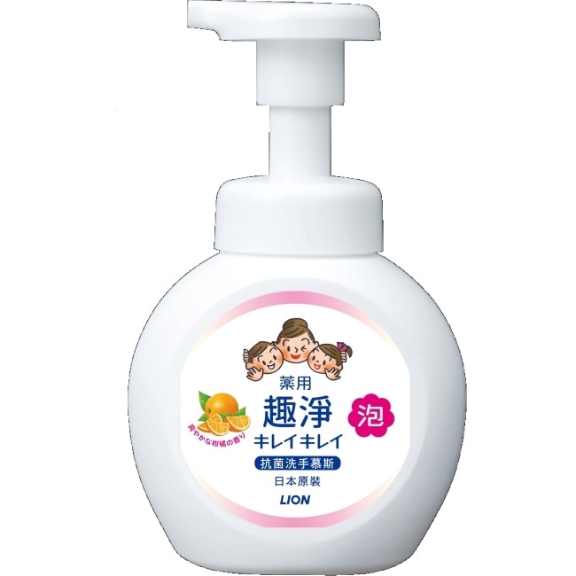 日本獅王趣淨洗手慕斯250ml清爽柑橘