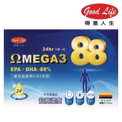 GOODLIFE 得意人生 德國88%超高濃度Omega-3魚油膠囊 (30粒/盒)