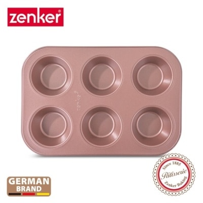 ZENKER 德國Zenker 6格馬芬蛋糕不沾烤盤-玫瑰金 ZE-5249281