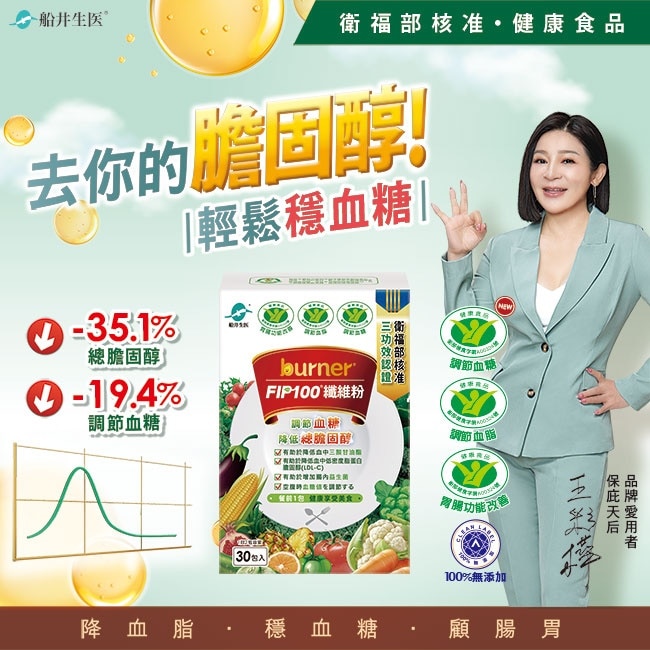 船井FIP100纖維粉30包(王彩樺&宋芸樺、專科醫師共同推薦-三認證健康食品)