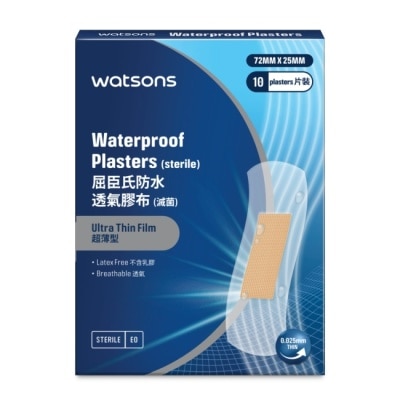 Watsons 屈臣氏 屈臣氏超薄防水透氣膠布 10片 (新) image