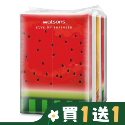 Watsons 屈臣氏 屈臣氏旅行包面紙100抽3包(鳳梨西瓜)