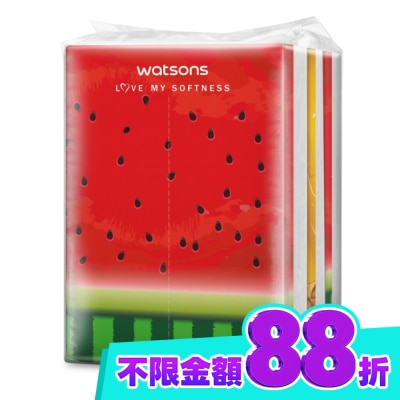 Watsons 屈臣氏 屈臣氏旅行包面紙100抽3包(鳳梨西瓜) image