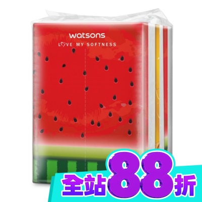 Watsons 屈臣氏 屈臣氏旅行包面紙100抽3包(鳳梨西瓜) image