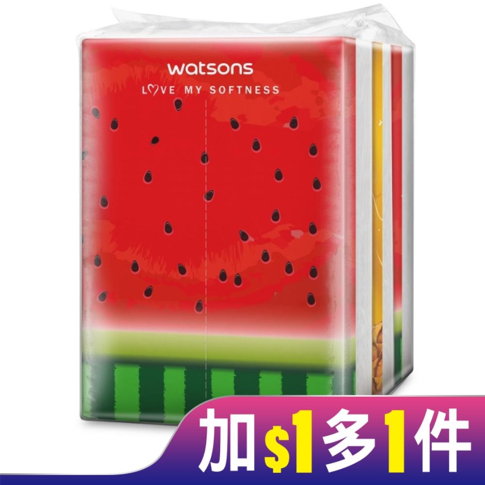 屈臣氏旅行包面紙100抽3包(鳳梨西瓜)