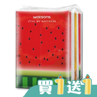 Watsons 屈臣氏 - 屈臣氏旅行包面紙100抽3包(鳳梨西瓜)