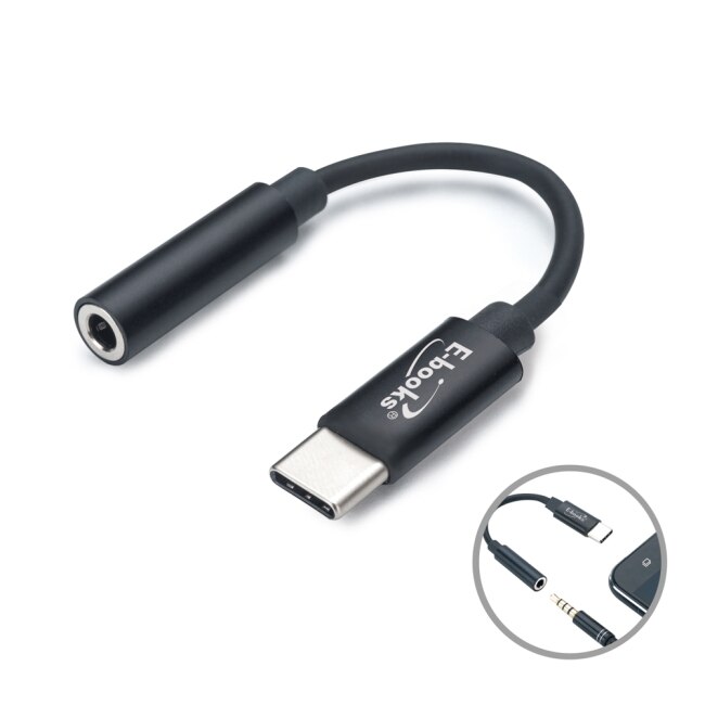 E-books E-books X87 Type C 轉 3.5mm 音源孔轉接線-黑