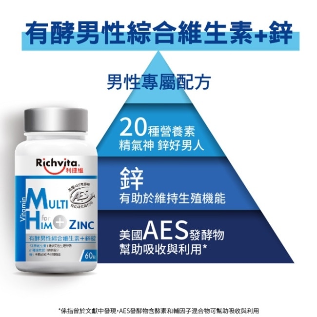 利捷維有酵男性綜合維生素+鋅60錠
