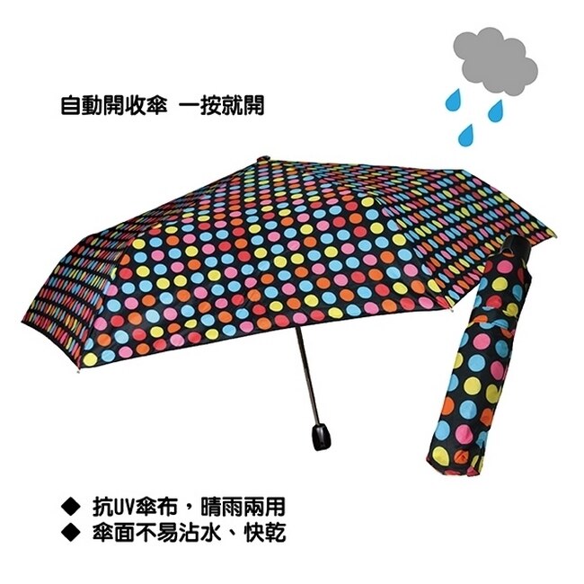 超輕三折自動開收傘(普普風)