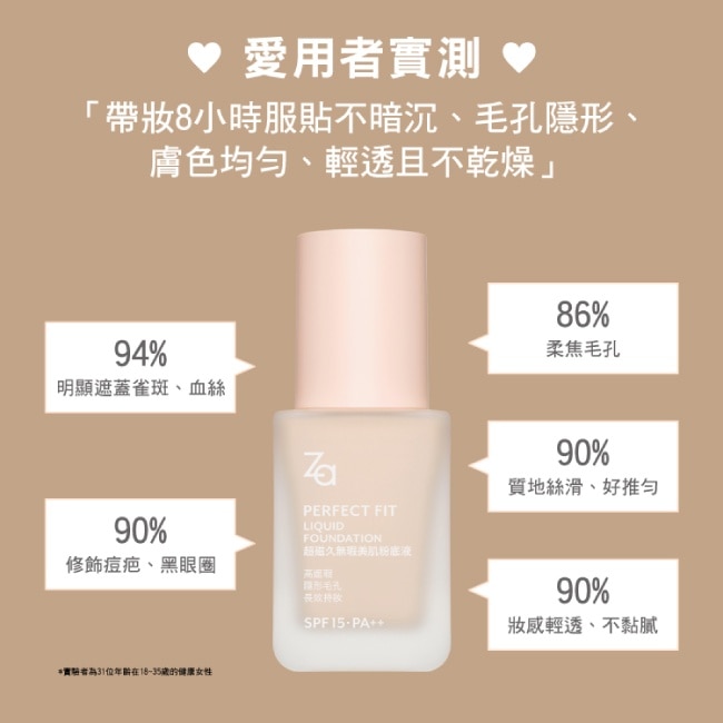 Za 超磁久無瑕美肌粉底液 PO0W 25ml【Perfect FIT】