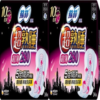蘇菲 蘇菲超熟睡薄細緻棉柔28cm 14片2包