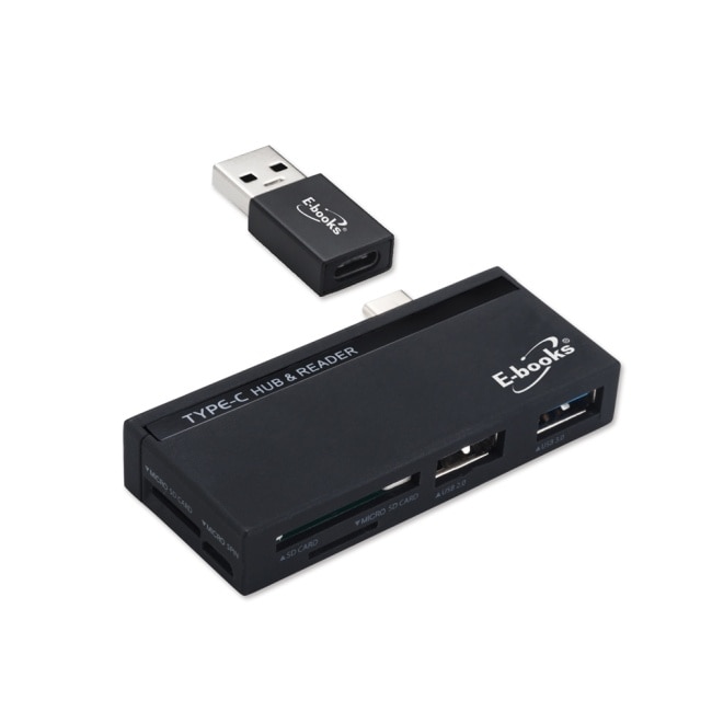 E-books T42 Type C+USB3.0萬用雙介面OTG HUB讀卡機 image