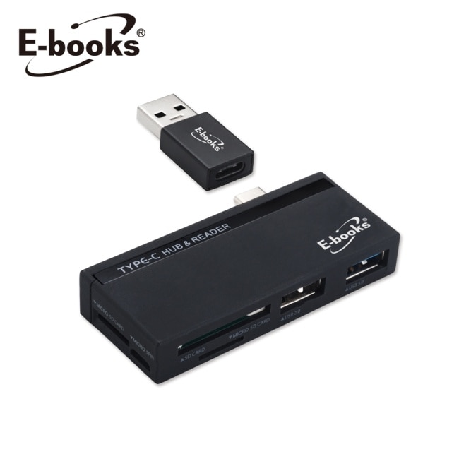 E-books T42 Type C+USB3.0萬用雙介面OTG HUB讀卡機 image