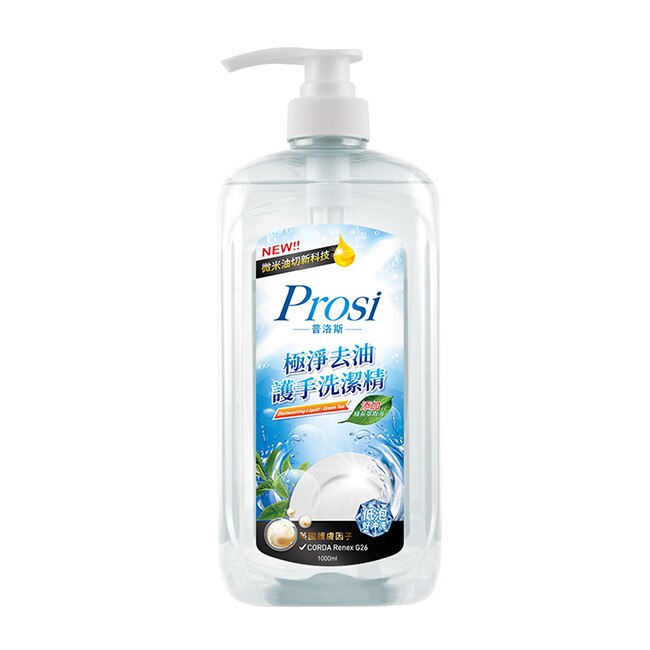 【Prosi普洛斯】極淨去油護手洗潔精1000ml-綠茶清香(微米科技)x6入-箱購