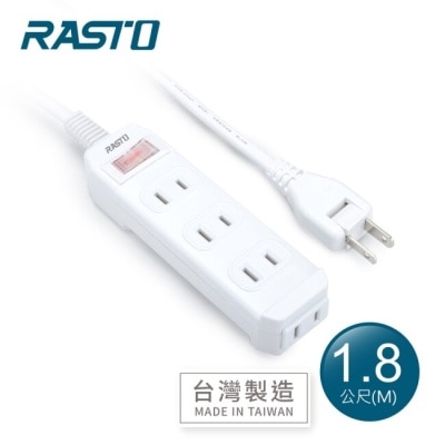 E-BOOKS RASTO FE1 一開四插二孔延長線 1.8M-白