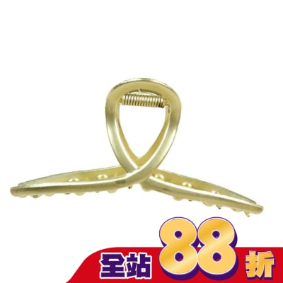 BELLEMADAME - 貝麗瑪丹素面交叉金色大沙夾1入