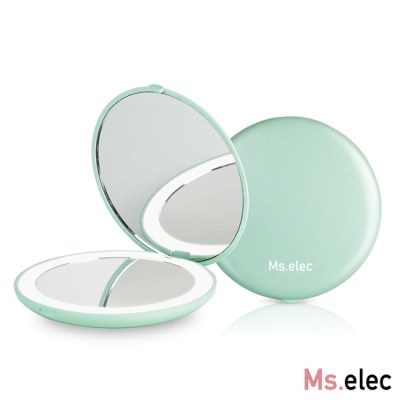 Ms.elec - Ms.elec米嬉樂 LED迷你補光化妝鏡-薄荷綠 隨身鏡 粉餅鏡 LED鏡