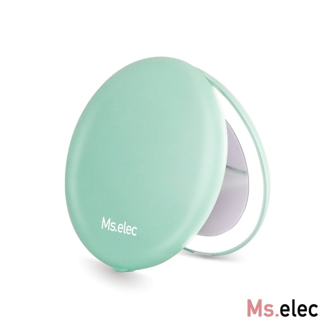Ms.elec米嬉樂 LED迷你補光化妝鏡-薄荷綠 隨身鏡 粉餅鏡 LED鏡