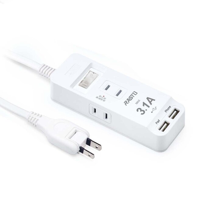 RASTO FE10 一開三插二埠USB延長線 1.8M