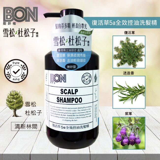 BON復活草5a全效控油洗髮精550ml