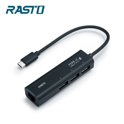 E-BOOKS RASTO RH5 Type-C轉RJ45網路孔+3孔USB集線器