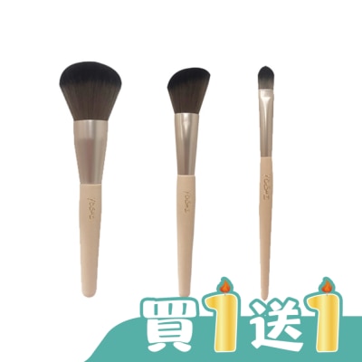 YOSHI - YOSHI 時尚奶茶色刷具組-蜜粉刷+斜角腮紅刷+中眼影刷