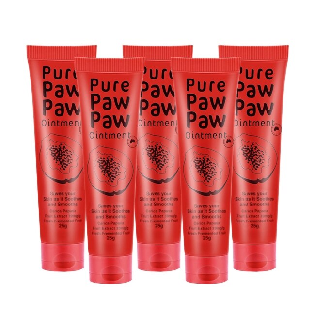 (5入組)Pure Paw Paw 澳洲神奇萬用木瓜霜25g(代理商正貨)-贈隨機品牌針管香x1+巴黎乳油木皂x1