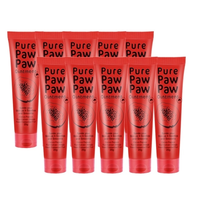 (10入組)Pure Paw Paw 澳洲神奇萬用木瓜霜25g(代理商正貨)-贈隨機品牌針管香x1+LOLES隨機皂x2