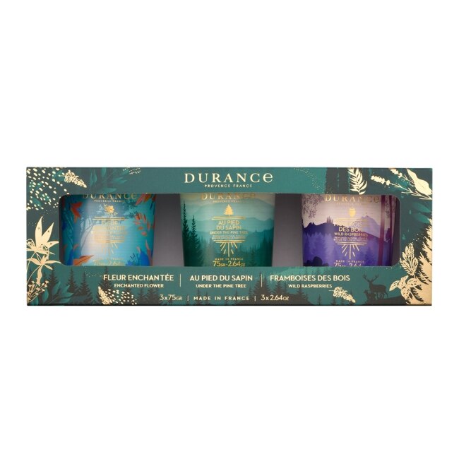 DURANCE朵昂思 香氛蠟燭三入組[冷松林間+原野覆盆子+戀戀情深]